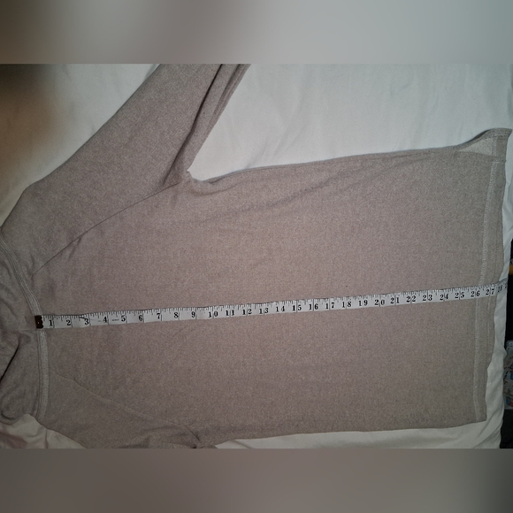 "I Cannot Live Without Coffee and My Dog” Tunic Hoodie Long Sleeve - Beige Small - Picture 7 of 8